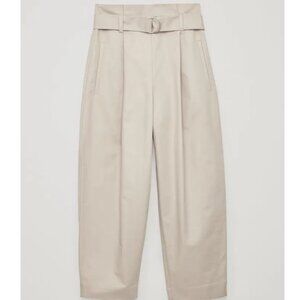 COS High Waisted Belted Cotton Trousers